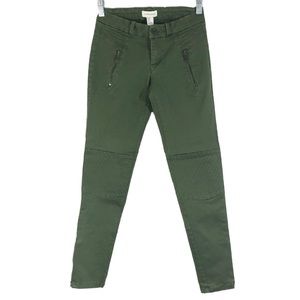 Forever 21 Skinny Jeans Ankle Zip Olive Green Sz 24